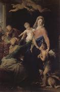 Pompeo Batoni Holy Family, St. Isa and white St. John the Baptist painting